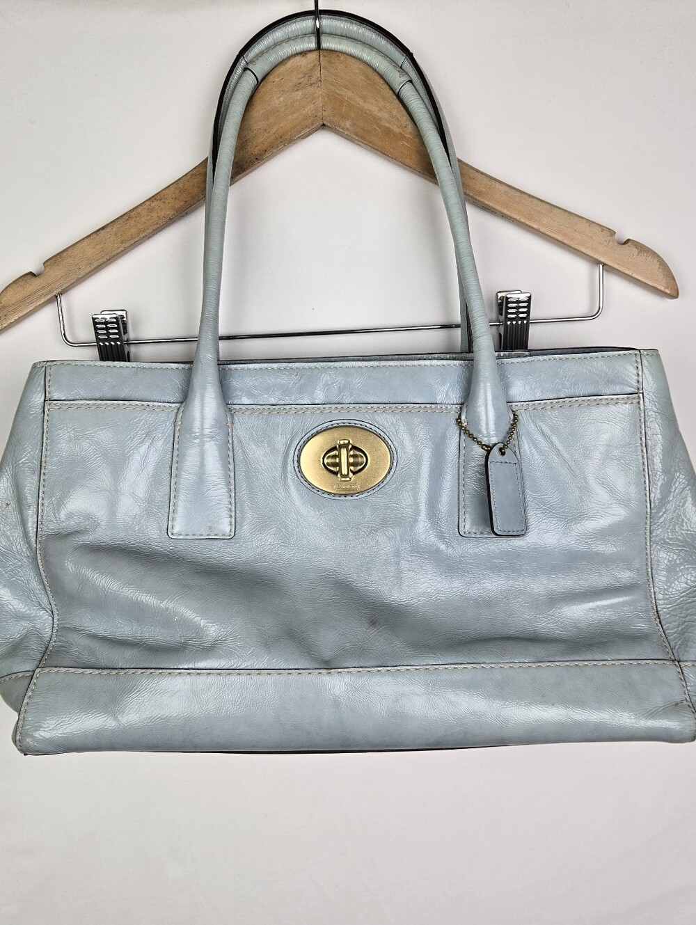 COACH Light Blue MADELINE Purse‎ HandBag 11789. Y2K. Read
